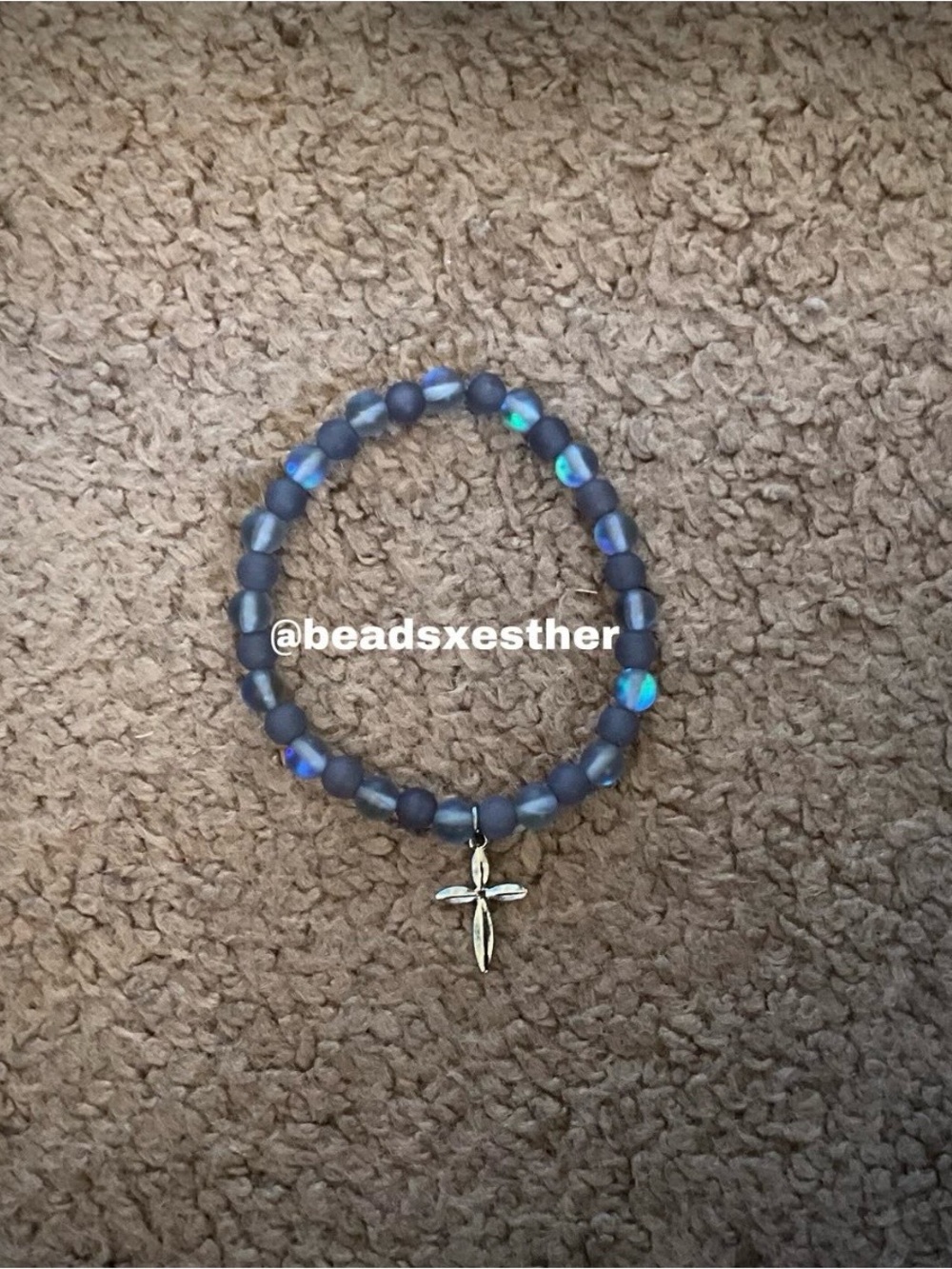 Beaded Cross Charm Bracelet for anyone